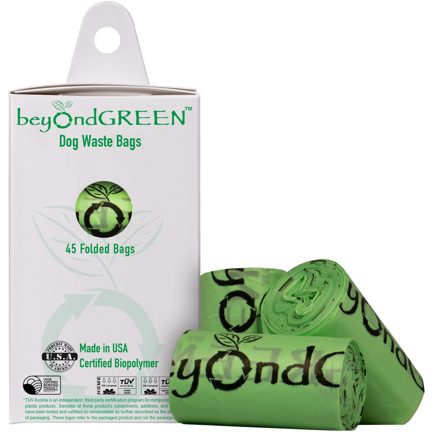 Green top poop bags