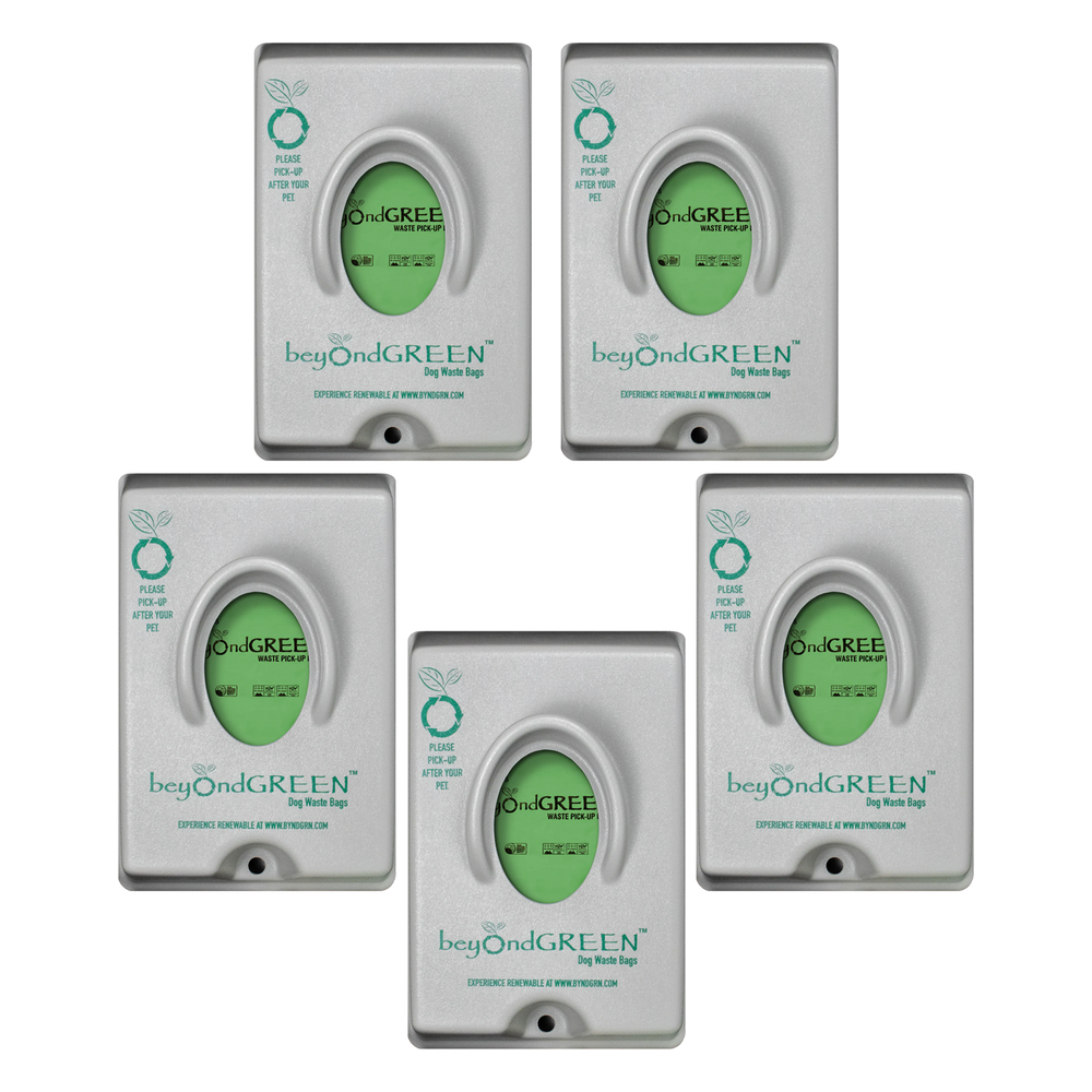 beyondGREEN Single-Pull Dog Waste Bag Dispenser – Wall/Pole Mount – Compatible with Single-Pull Header Packs – Heavy-Duty Construction