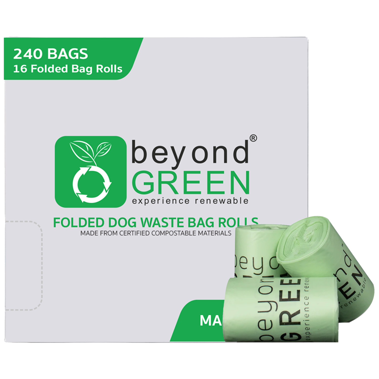 beyondGREEN Green Plant Based Poop Bags for Dogs - 240 Count