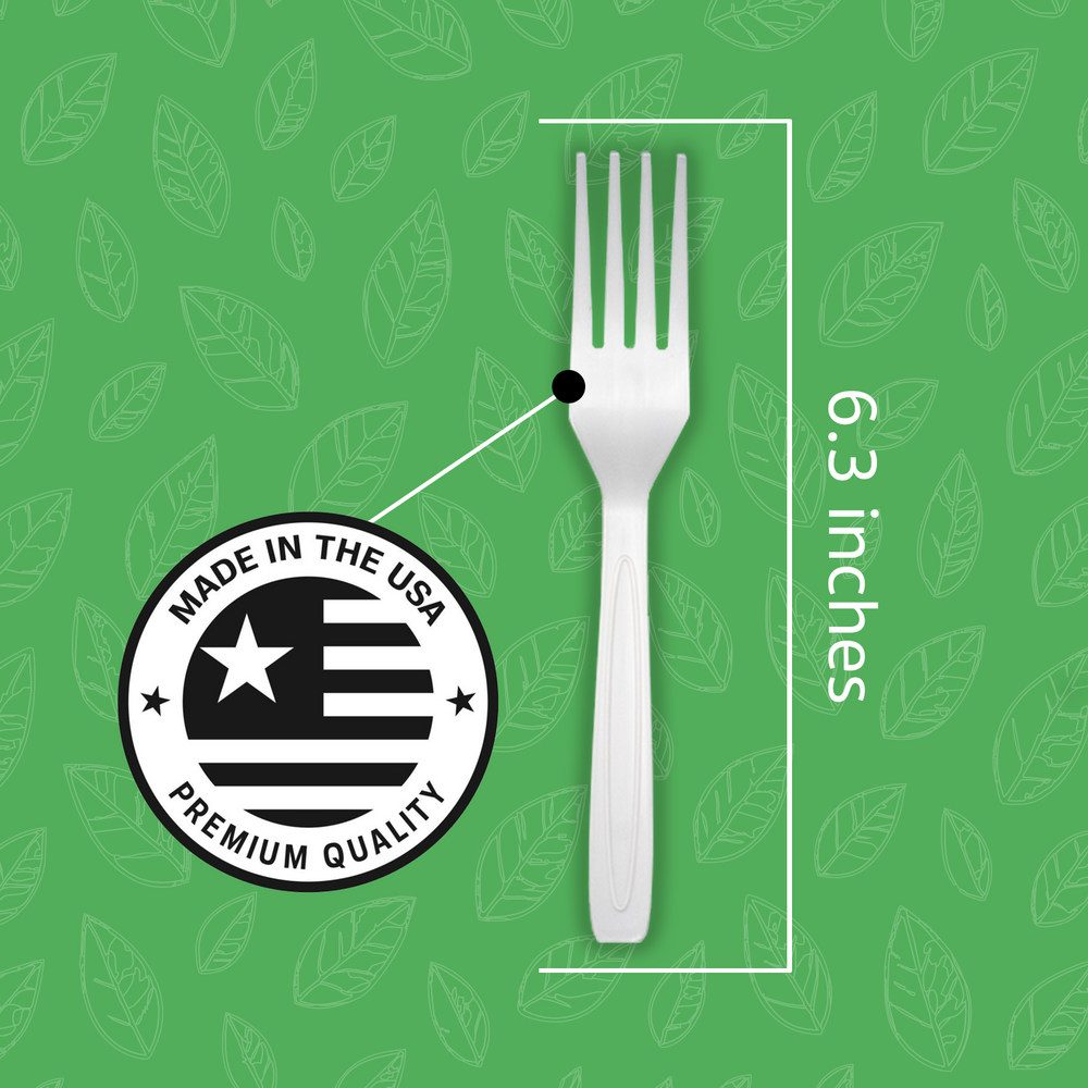 beyondGREEN's BPI Certified Forks – 1,000 Unwrapped Bulk Case | Made in USA