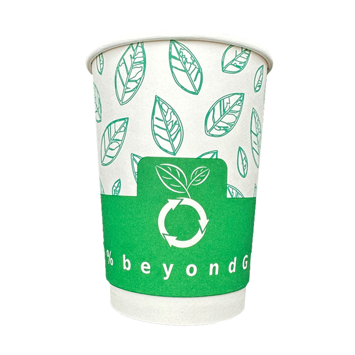 beyondGREEN Aqueous Paper Cups – 12 oz / 16 oz | Hot & Cold Use | Made in USA | 25 CT