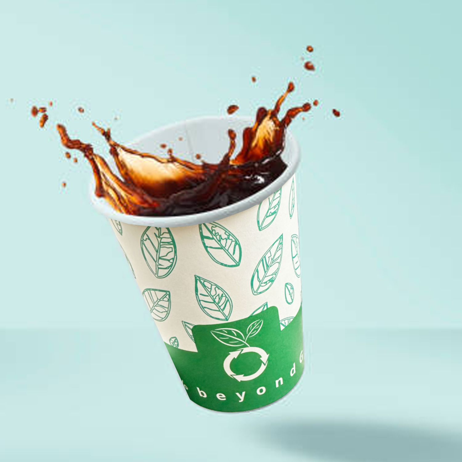 beyondGREEN Aqueous Paper Cups – 12 oz / 16 oz | Hot & Cold Use | Made in USA | 25 CT