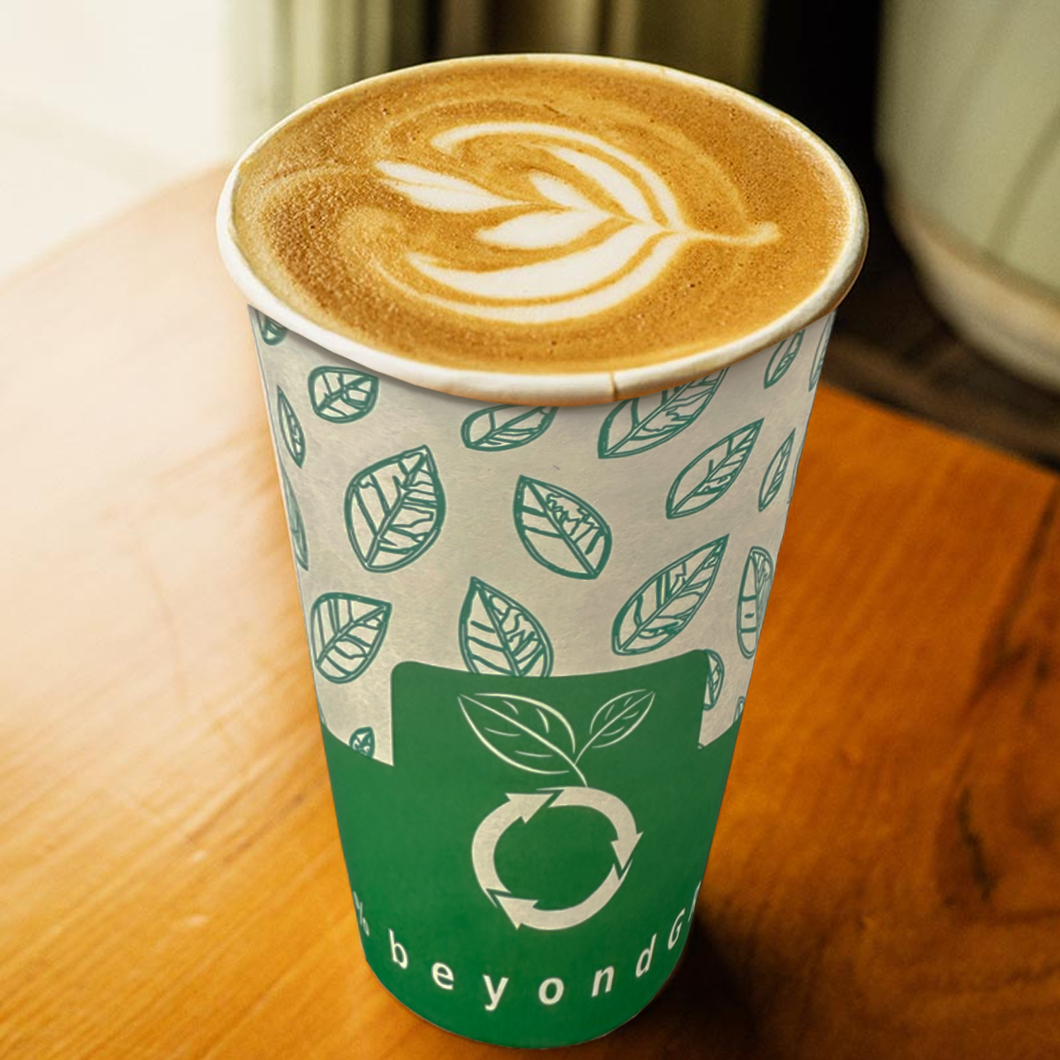 beyondGREEN Aqueous Paper Cups – 12 oz / 16 oz | Hot & Cold Use | Made in USA | 25 CT