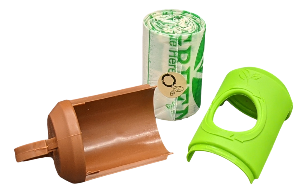 beyondGREEN Dog Poop Bag Leash Dispenser – Clip-On Holder Fits Standard Rolls – Durable & Portable