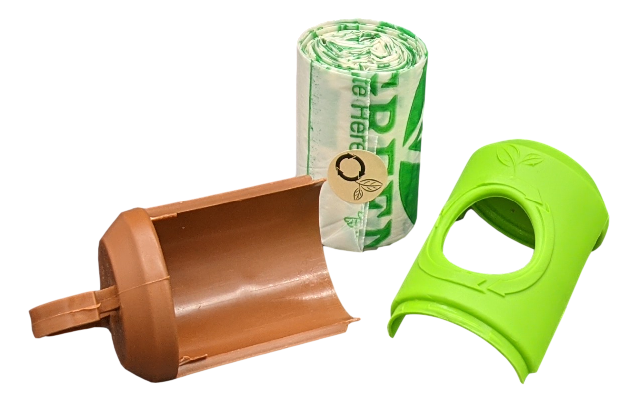 beyondGREEN Dog Poop Bag Leash Dispenser – Clip-On Holder Fits Standard Rolls – Durable & Portable