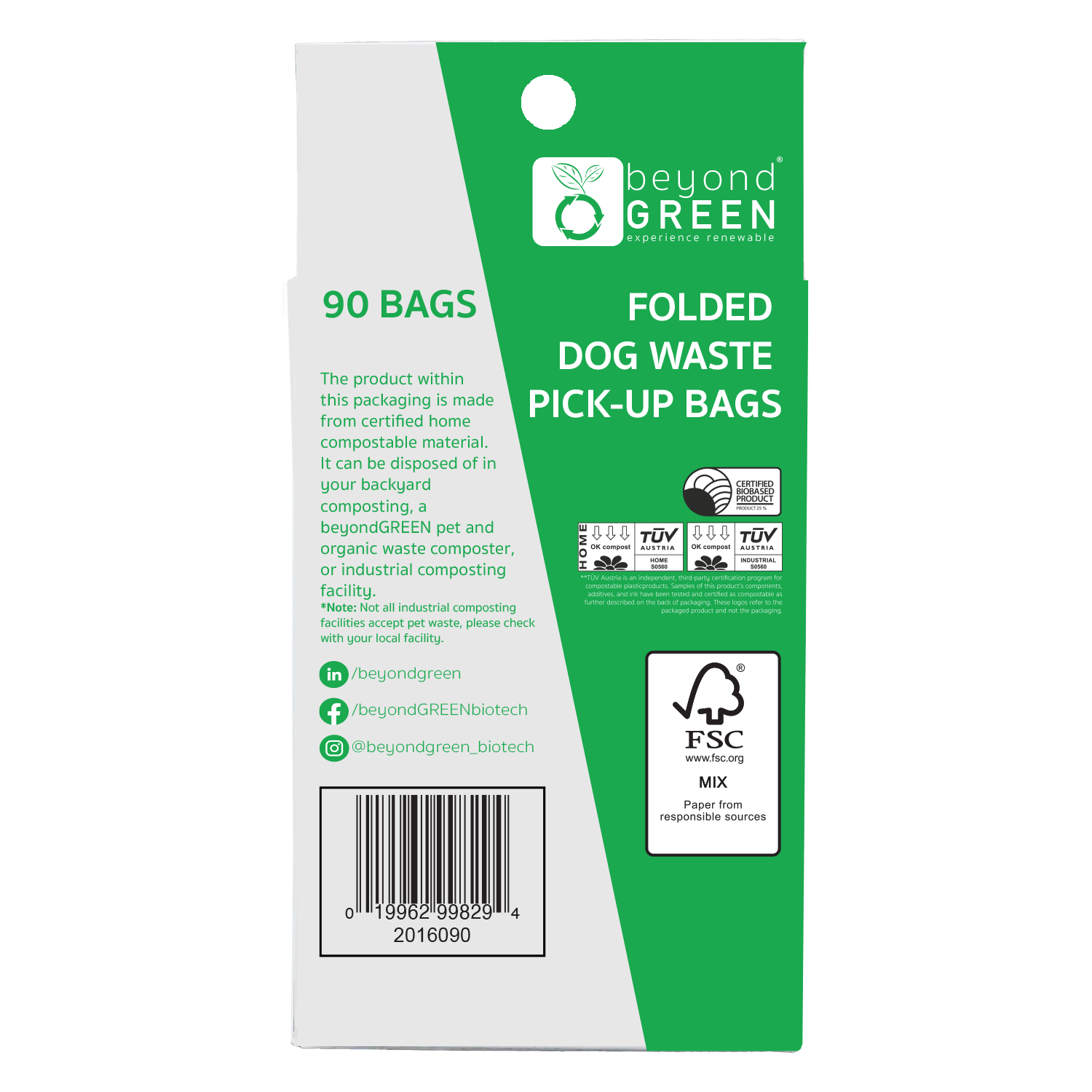 6-Pack of Compact Dog Poop Bags – Eco-Friendly, Leak-Proof (90 Bags per Pack)