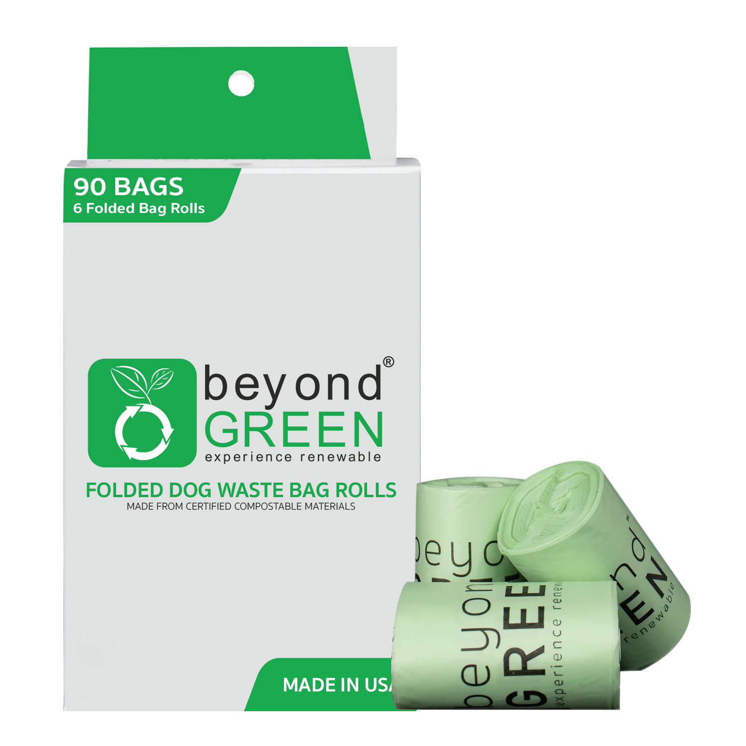 90 Count - Dog Poop Bags – Leak-Proof, Durable, Plant-Based Materials