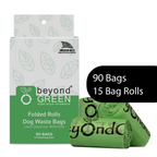 beyondGREEN Dog Waste Bags – Folded Rolls – Made in USA, Leak-Resistant, Extra-Strong