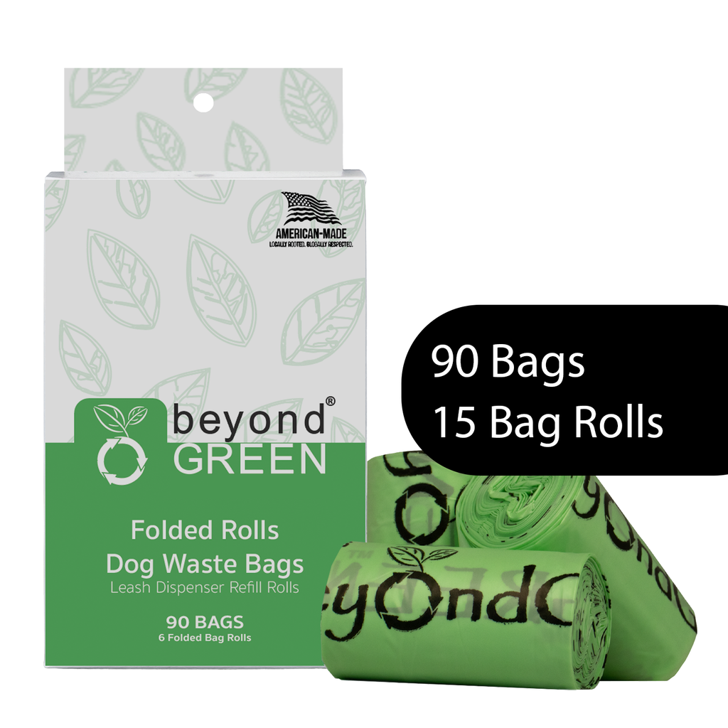 Dog Waste Bags – Green Folded Rolls (Multi-Pack Sizes)
