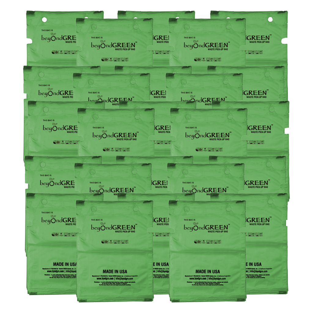 beyondGREEN Dog Waste Bags – Single-Pull Dispenser Refill Pack – Made in USA, Leak-Resistant, One-At-A-Time Dispensing (100 Bags per Pack)