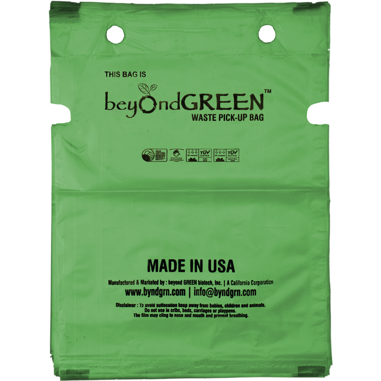 beyondGREEN Dog Waste Bags – Single-Pull Dispenser Refill Pack – Made in USA, Leak-Resistant, One-At-A-Time Dispensing (100 Bags per Pack)