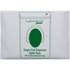 beyondGREEN Dog Waste Bags – Single-Pull Dispenser Refill Pack – Made in USA, Leak-Resistant, One-At-A-Time Dispensing (100 Bags per Pack)