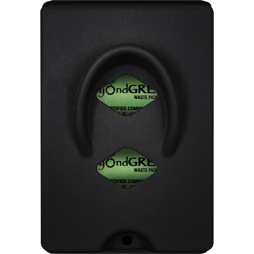 beyondGREEN Dog Waste Bag Dispenser – Wall & Pole Mount – Standard Roll Compatible, Front-Load