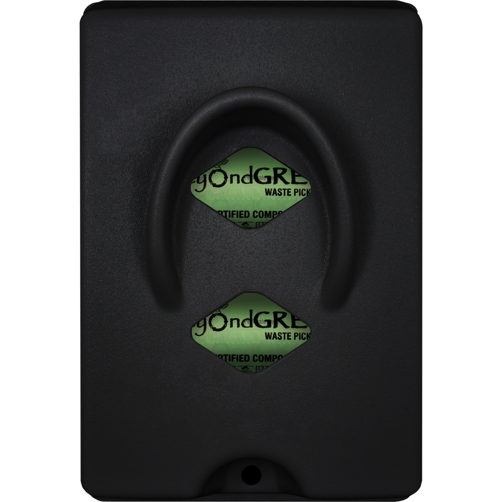 beyondGREEN Dog Waste Bag Dispenser – Wall & Pole Mount – Standard Roll Compatible, Front-Load