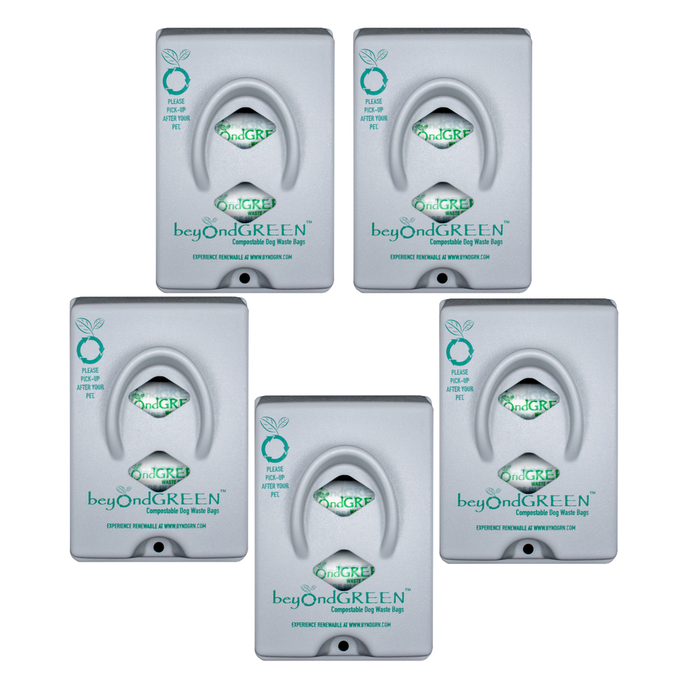 beyondGREEN Dog Waste Bag Dispenser – Wall & Pole Mount – Standard Roll Compatible, Front-Load