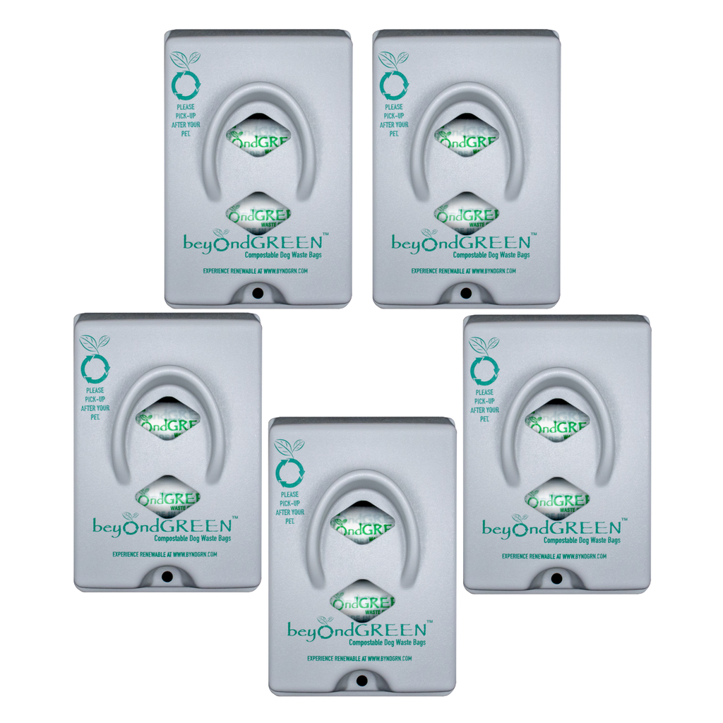 beyondGREEN Dog Waste Bag Dispenser – Wall & Pole Mount – Standard Roll Compatible, Front-Load