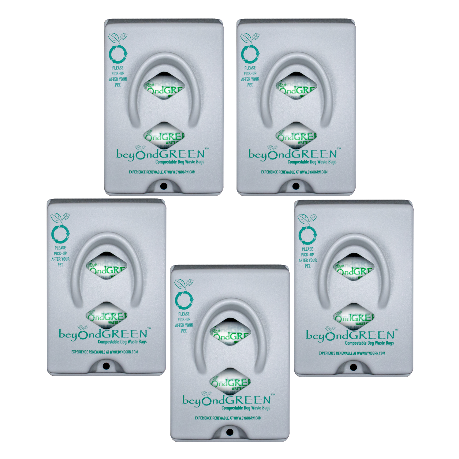 beyondGREEN Dog Waste Bag Dispenser – Wall & Pole Mount – Standard Roll Compatible, Front-Load