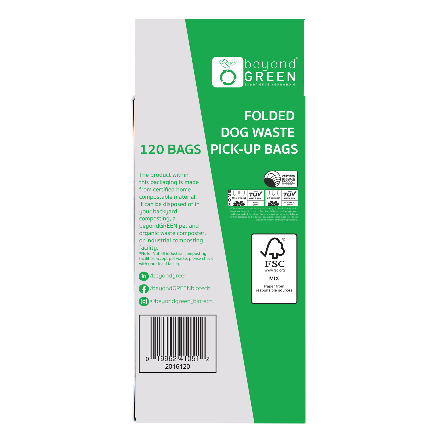 6-Pack of Compact Dog Poop Bags – Eco-Friendly, Leak-Proof (120 Bags per Pack)