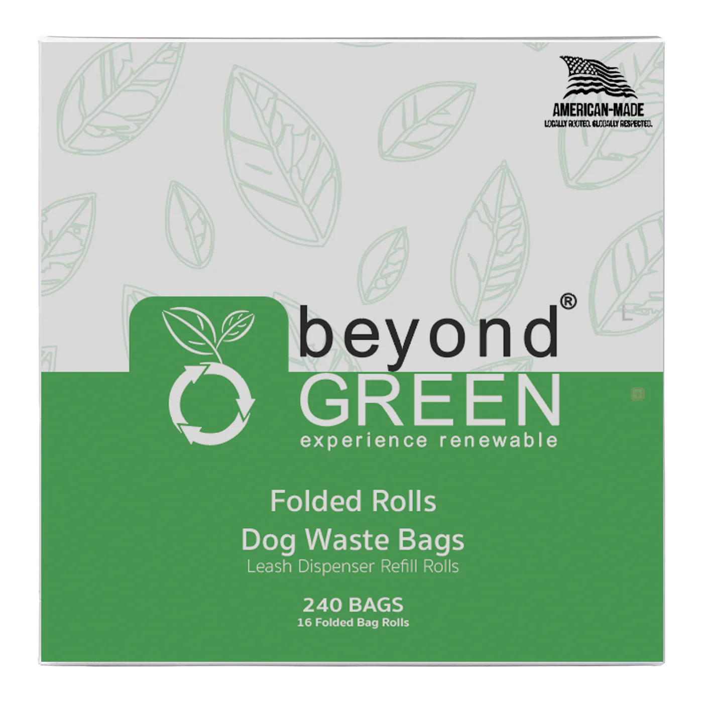 beyondGREEN Dog Waste Bags – Folded Rolls – Made in USA, Leak-Resistant, Extra-Strong