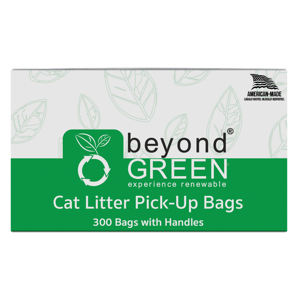 beyondGREEN Cat Litter Bags with Handles – Made in USA, Leak-Resistant & Easy-Tie