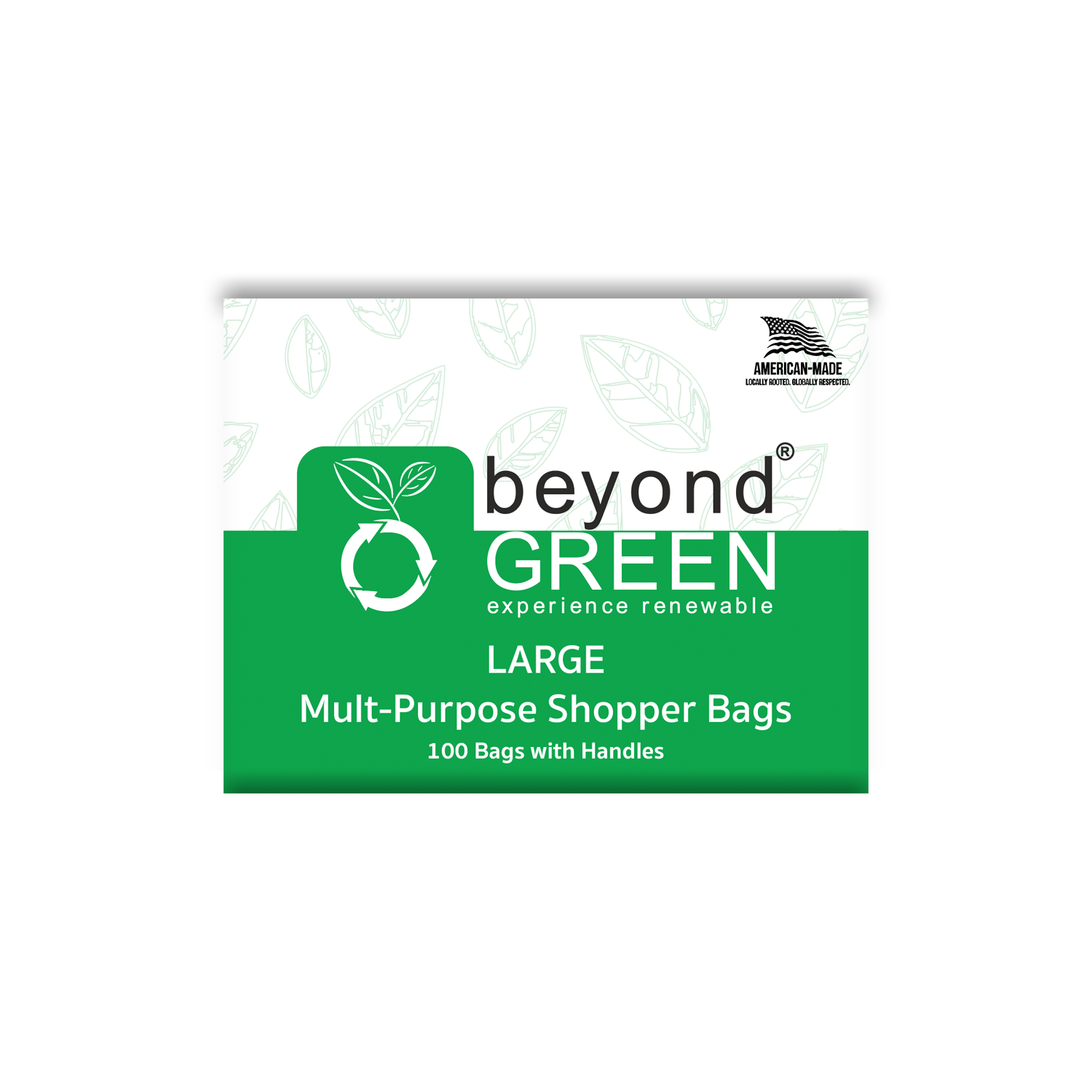 beyondGREEN Large Multi-Purpose Shopper Bags – Made in USA, Tear-Resistant & Leak-Resistant