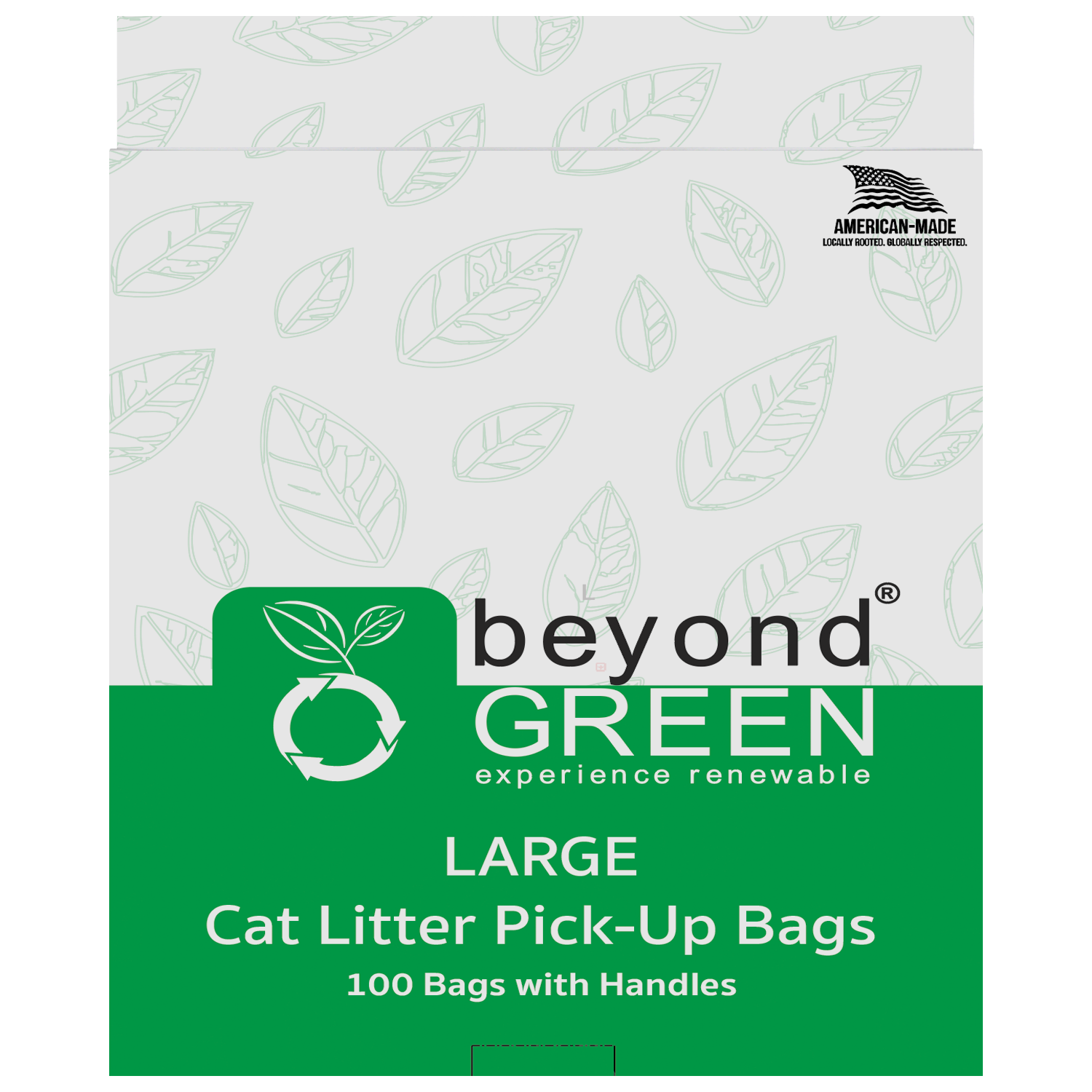 beyondGREEN Cat Litter Bags with Handles – Made in USA, Leak-Resistant & Easy-Tie