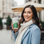 beyondGREEN Aqueous Paper Cups – 12 oz / 16 oz | Hot & Cold Use | Made in USA | 25 CT