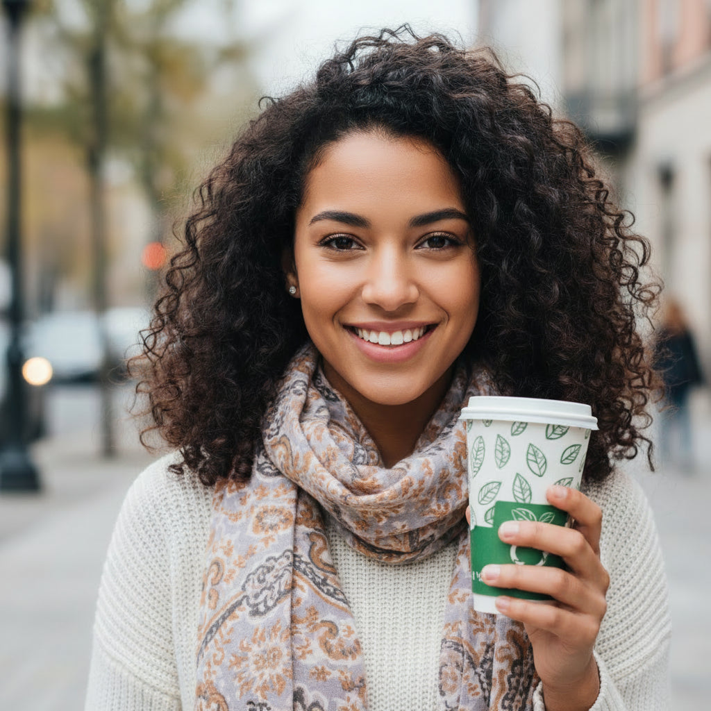 beyondGREEN Aqueous Paper Cups – 12 oz / 16 oz | Hot & Cold Use | Made in USA | 25 CT