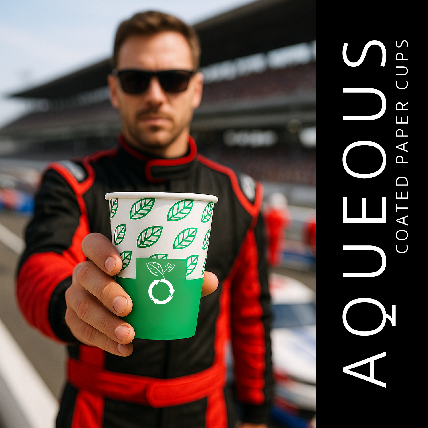 beyondGREEN Aqueous Paper Cups – 12 oz / 16 oz | Hot & Cold Use | Made in USA | 25 CT