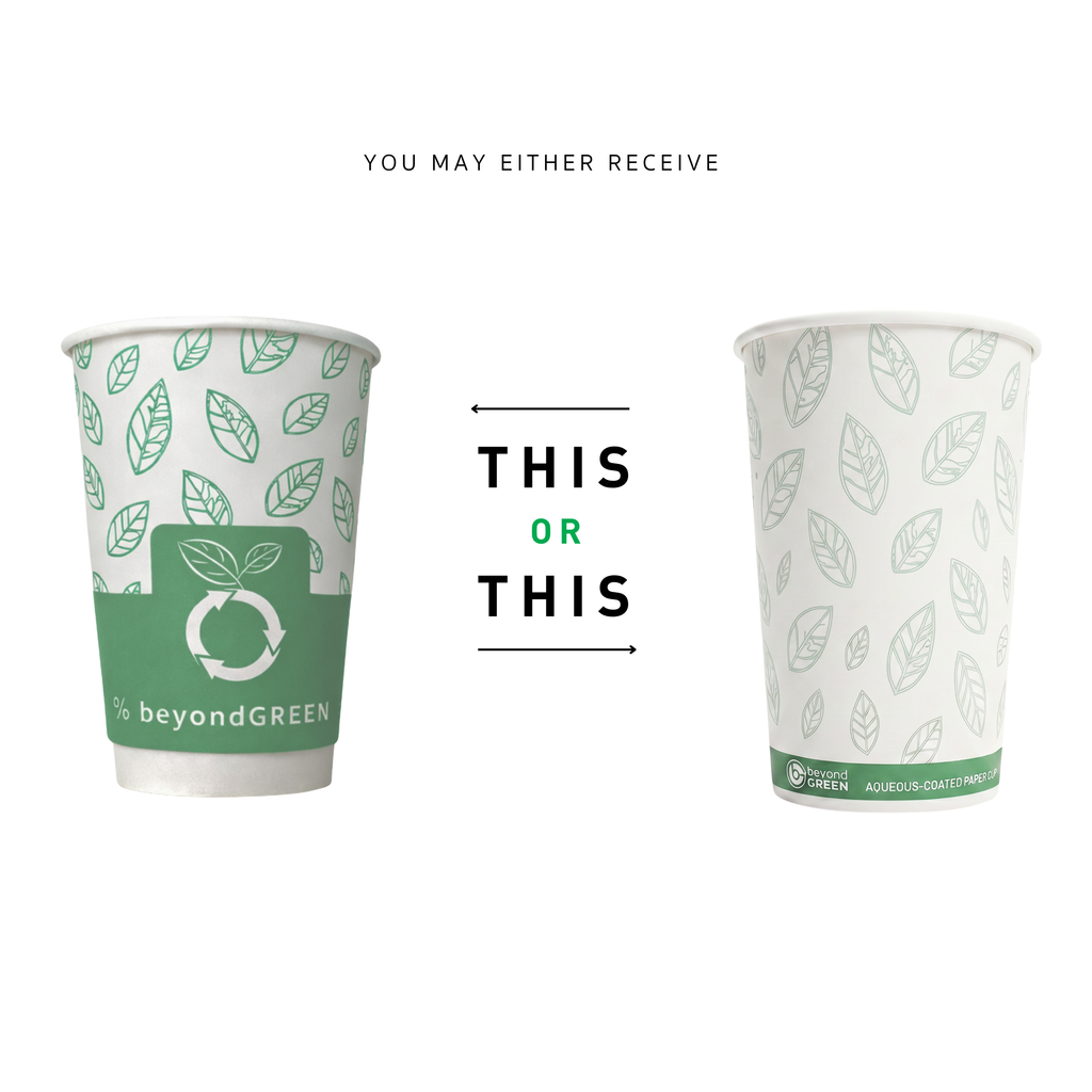 Aqueous Paper Cups – 12 oz / 16 oz | Hot & Cold Use | beyondGREEN