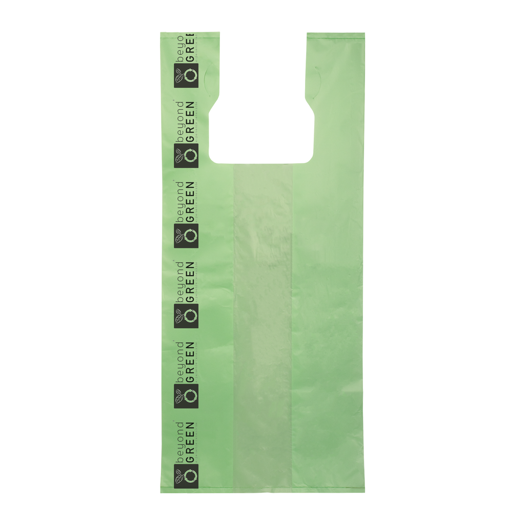 Large Green Cat Litter Bags – 10" x 20" with 7" Gusset & Handles – Made in USA