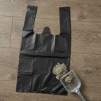 Black Cat Litter Bags – 8" x 16" with 5" Gusset & Handles – Made in USA