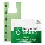Large Green Cat Litter Bags – 10" x 20" with 7" Gusset & Handles – Made in USA