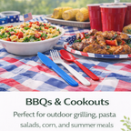 beyondGREEN Assorted Cutlery Pack – 30 Count (Red, White & Blue) – Made in USA, Durable Heavy-Duty Set