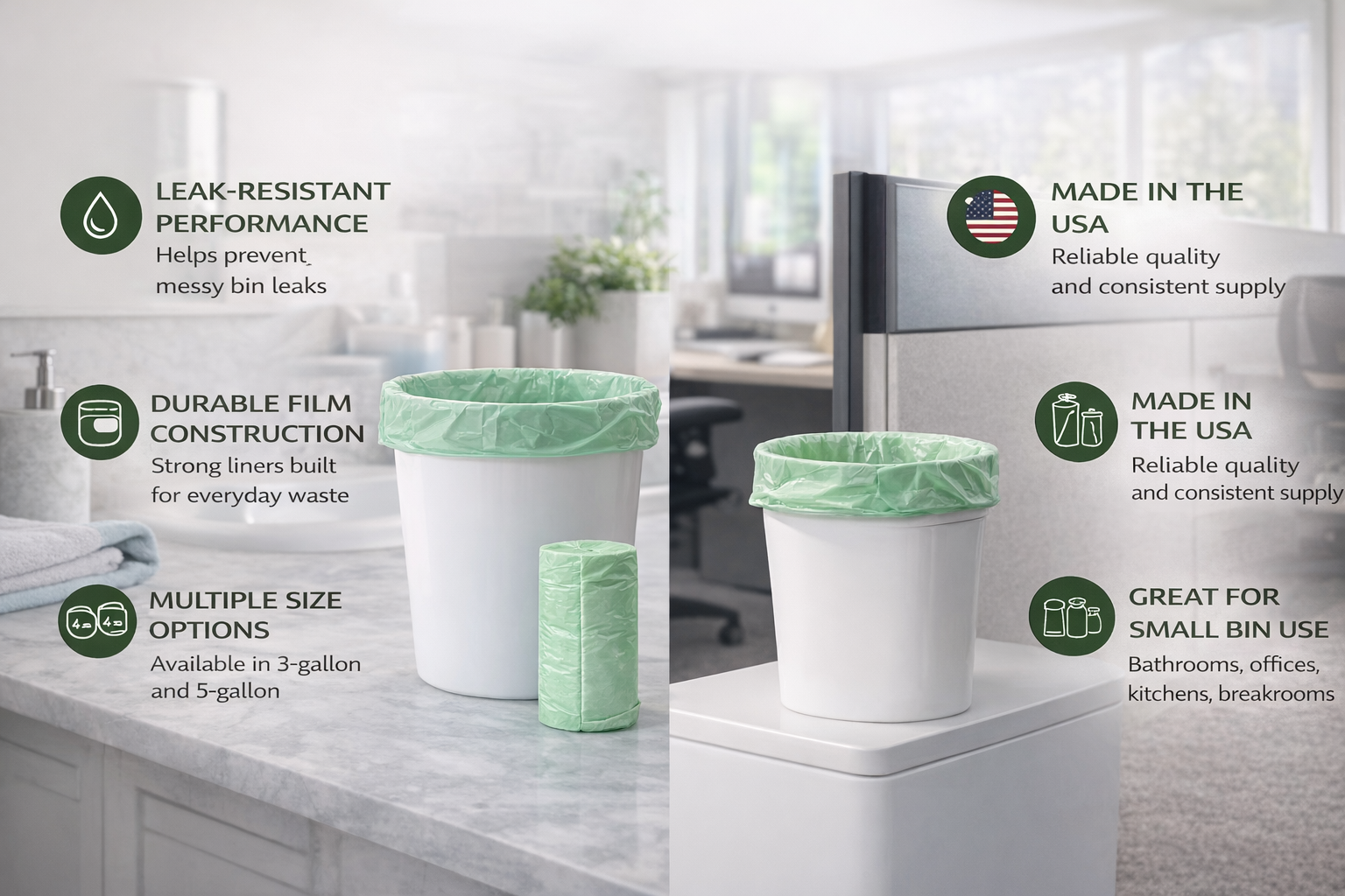 beyondGREEN Small Trash Liners — 3 & 5 Gallon