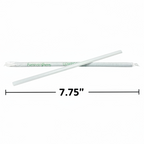 Wrapped 7.75'' x 0.24'' Compostable White Jumbo Drinking Straws - 2,500 Count