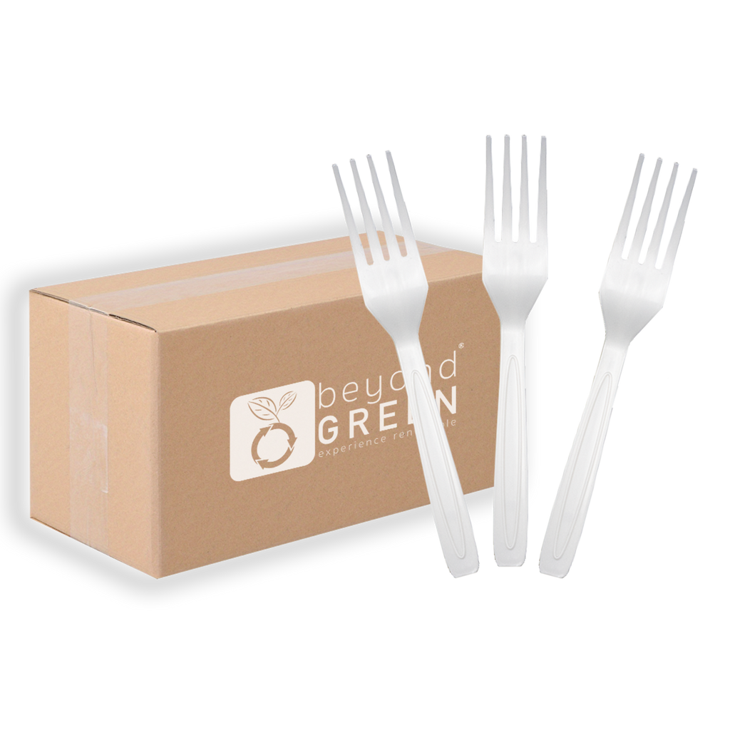 beyondGREEN's BPI Certified Forks – 1,000 Unwrapped Bulk Case | Made in USA