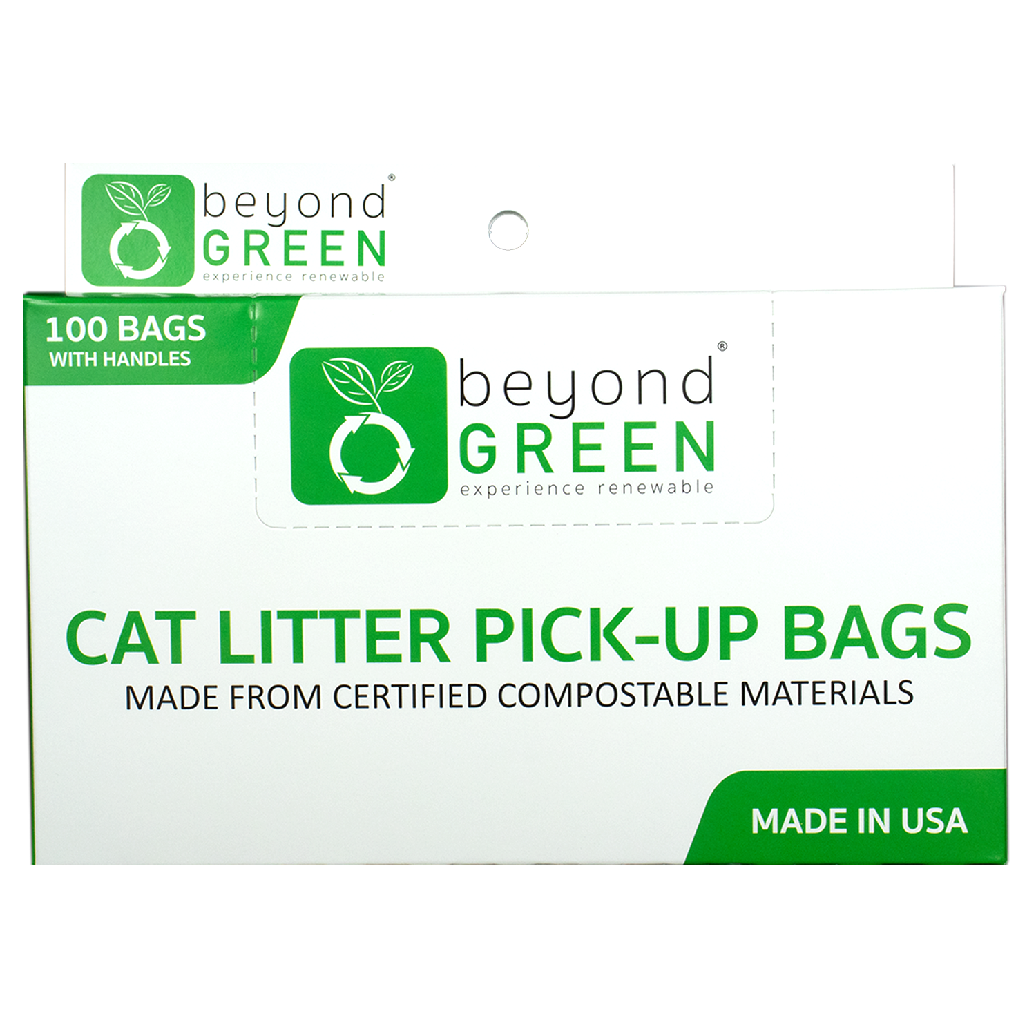 Plant-Based Cat Litter Pick-Up Bags with Handles - 100 bags