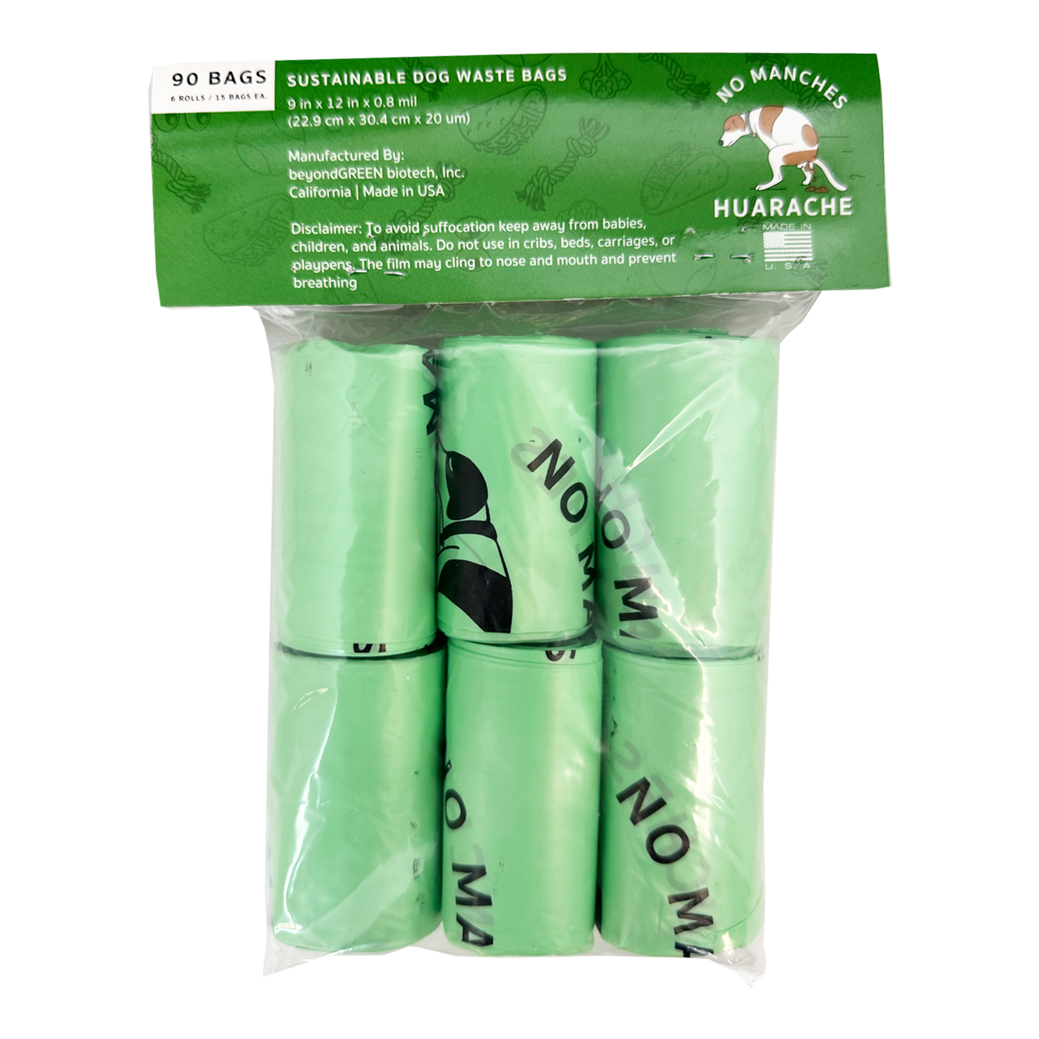 Huarache Dog Waste Bags 9" x 12" – 15 Count Rolls