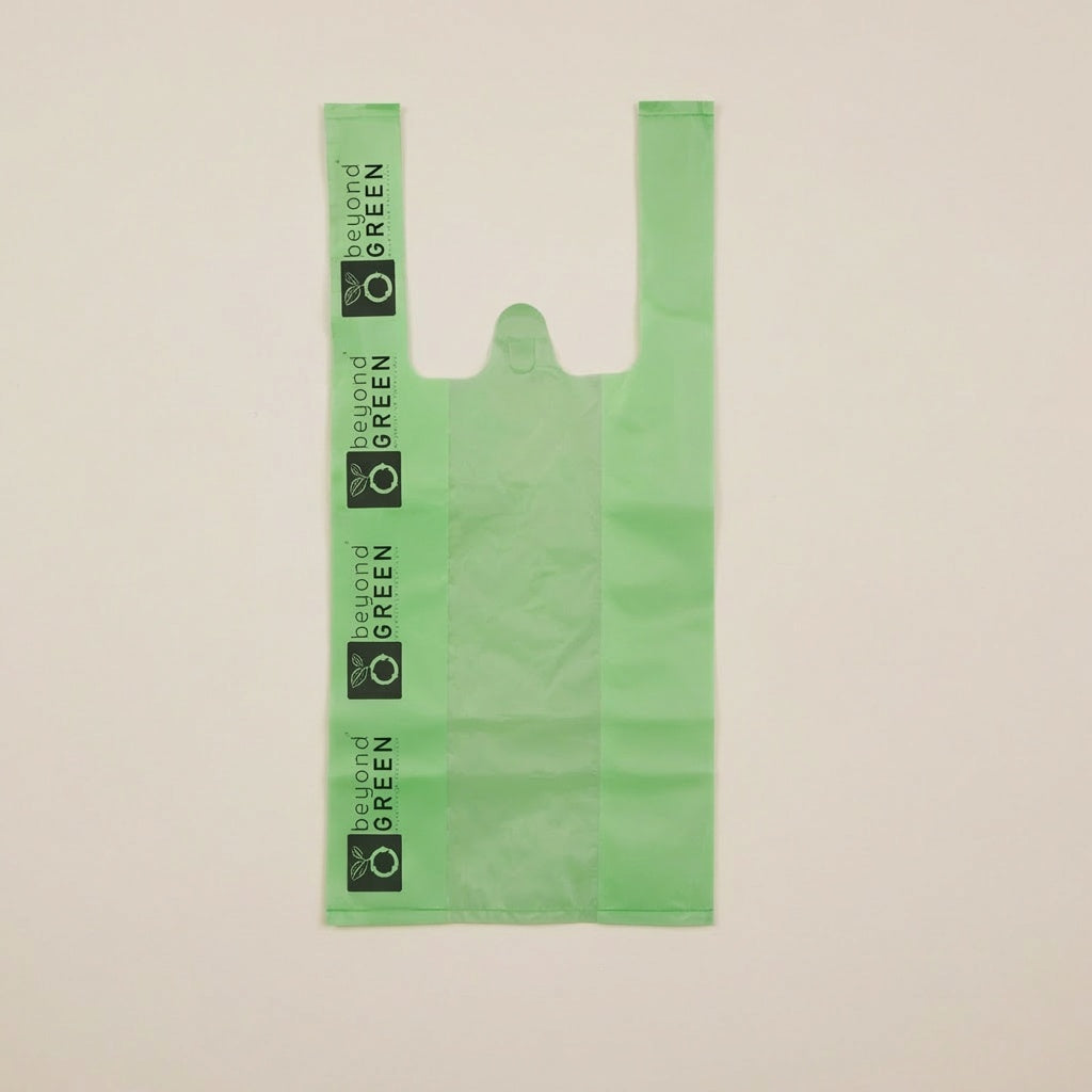 Green Cat Litter Bags – 8" x 16" with 5" Gusset & Handles – Made in USA