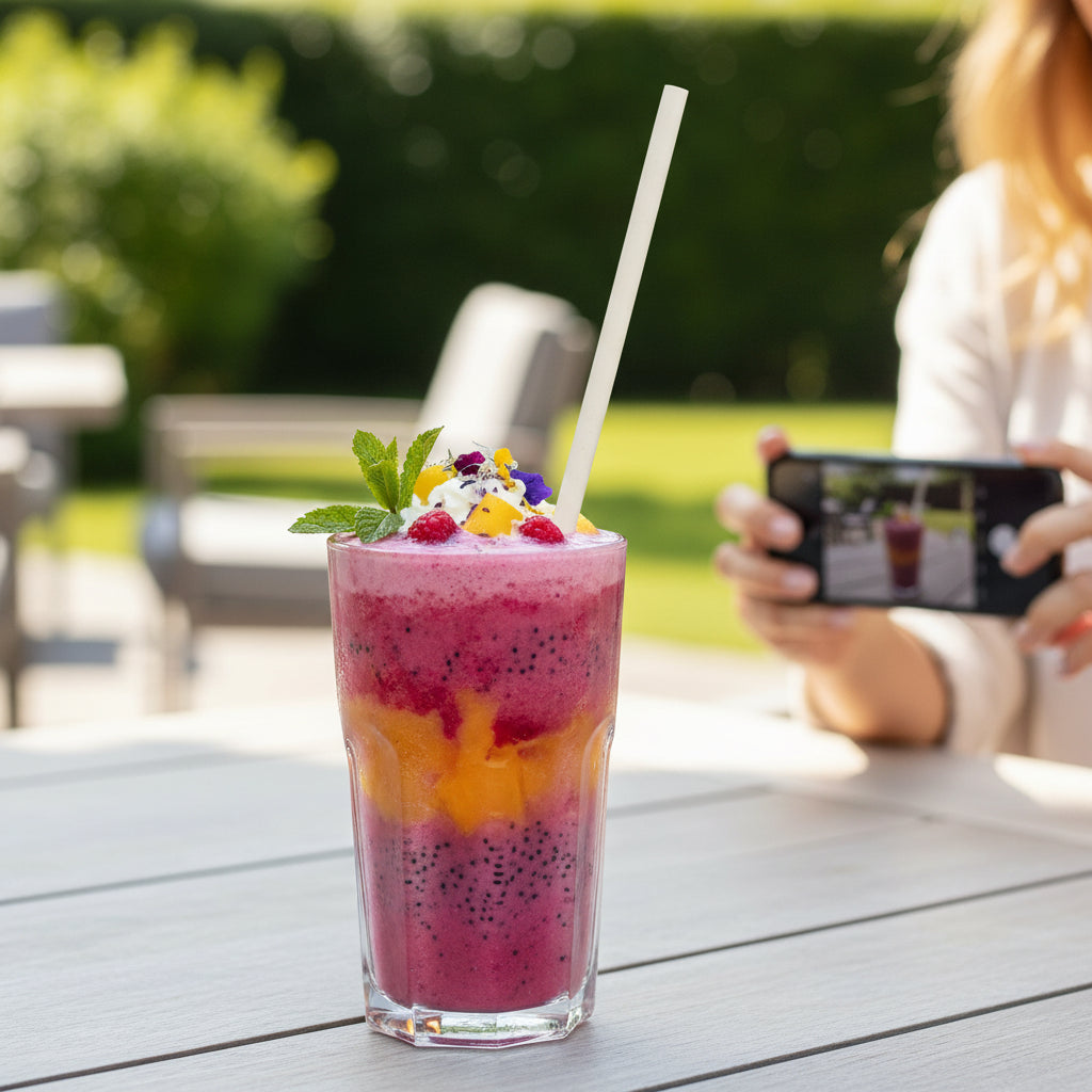 Wrapped 7.75'' x 0.24'' Compostable White Jumbo Drinking Straws - 200 Count (Case of 12)