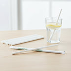 Wrapped 7.75'' x 0.24'' Compostable White Jumbo Drinking Straws - 2,500 Count
