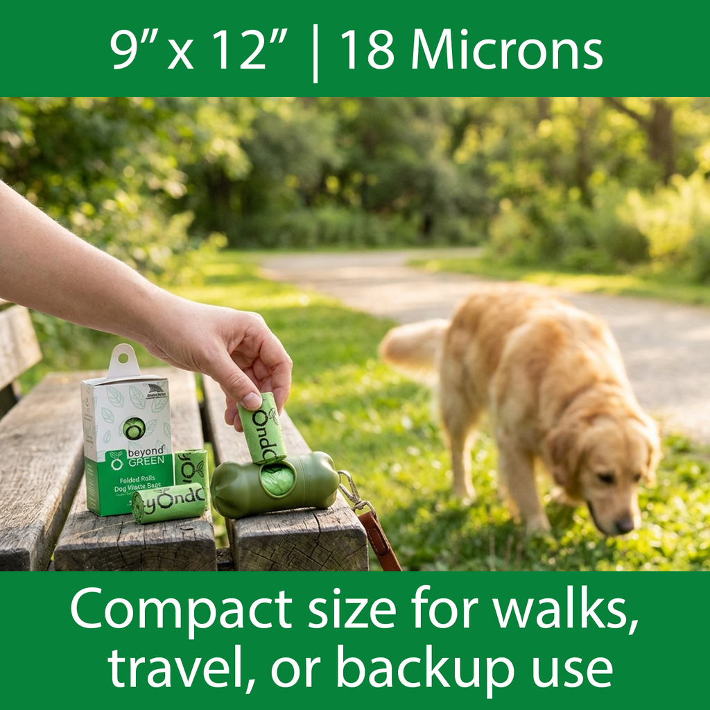 Dog Waste Bags – Green Folded Rolls (Multi-Pack Sizes)