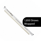 Wrapped 10.25'' x 0.27'' Compostable White Giant Drinking Straws - 1,850 Count