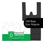 Black Cat Litter Bags – 8" x 16" with 5" Gusset & Handles – Made in USA