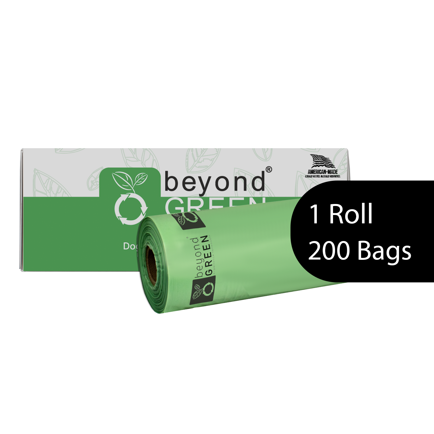 Dog Waste Bags – 200-Count Core Roll 8" x 13" – Made in USA