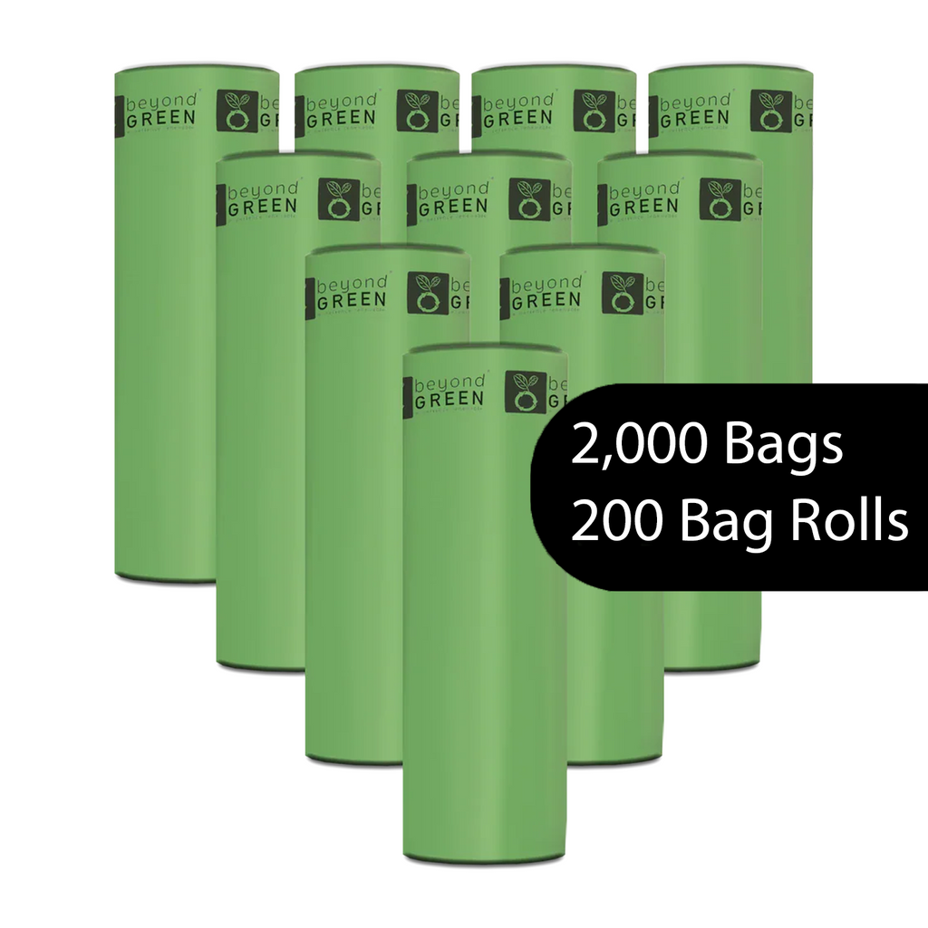 beyondGREEN Dog Waste Bags – Grab & Go Bulk Pack – 200 Bags on Roll with Core - Made in USA, Leak-Resistant, Folded Rolls