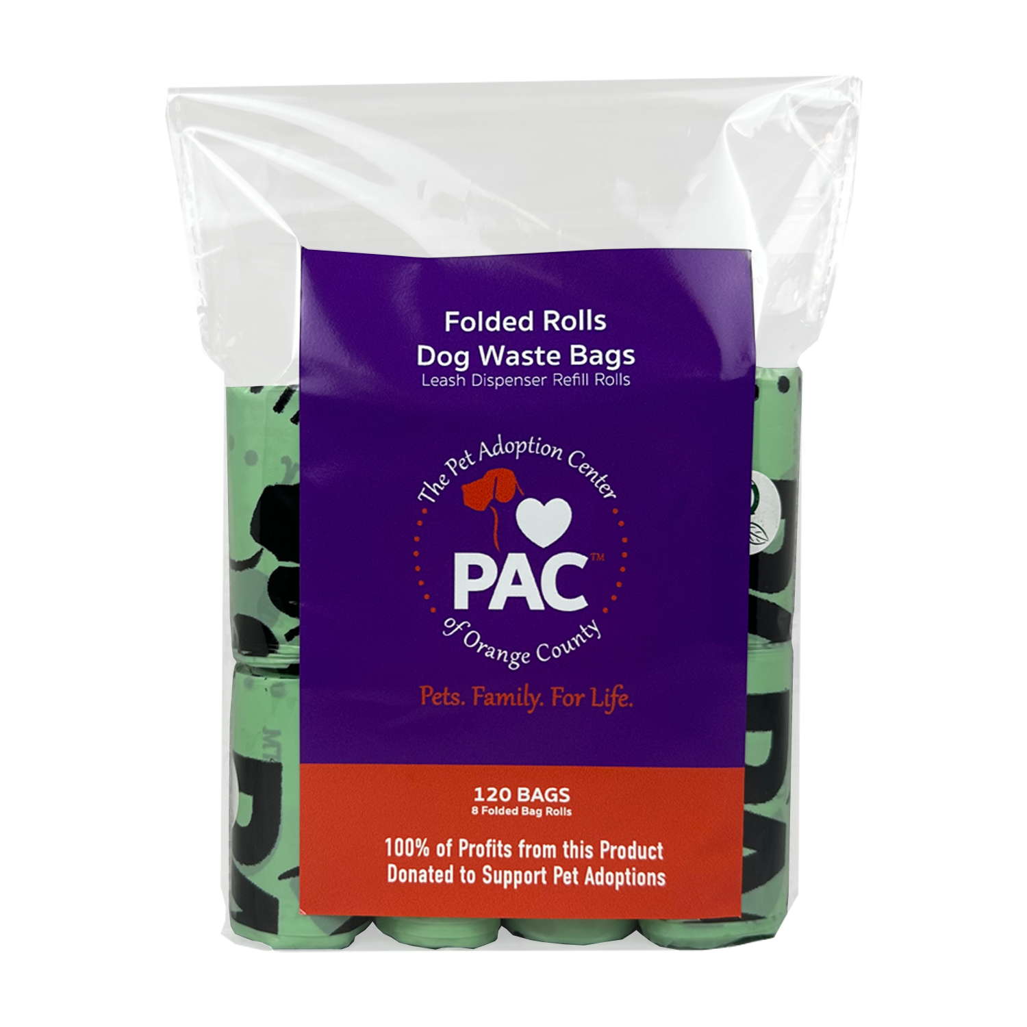 beyondGREEN x PAC-OC — 120 Count Dog Waste Bags (Folded Rolls)