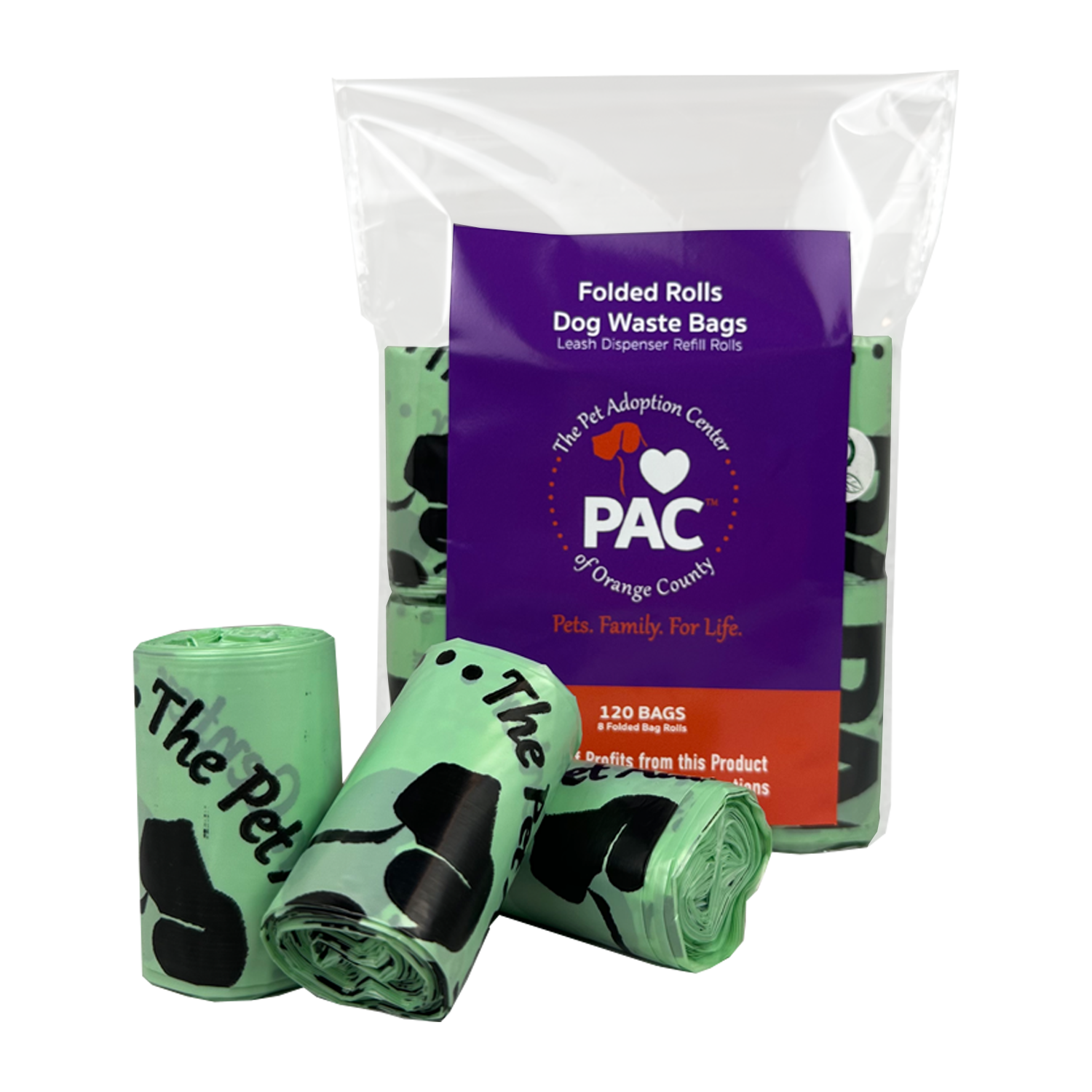 beyondGREEN x PAC-OC — 120 Count Dog Waste Bags (Folded Rolls)