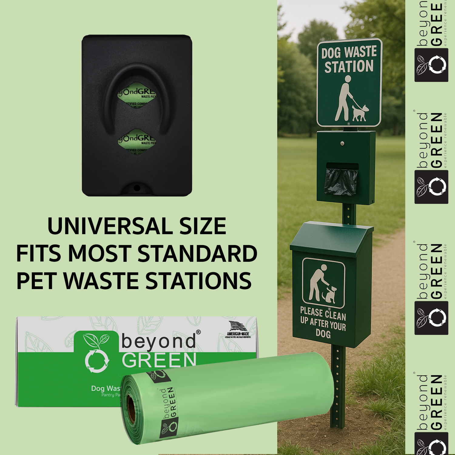 Dog Waste Bags – 200-Count Core Roll 8" x 13" – Made in USA